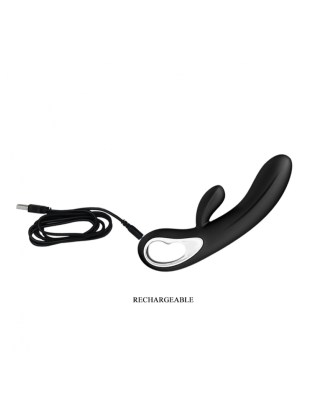 Pretty Love Elmer crni silikonski vibrator sa dodatkom za klitoris  BI 14413-1-3